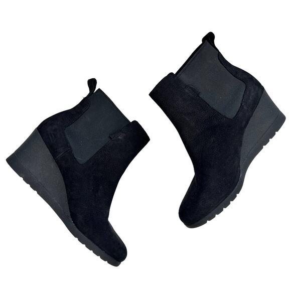 UGG Black Indra Wedge Waterproof Boots Sz 7.5 - Picture 9 of 10